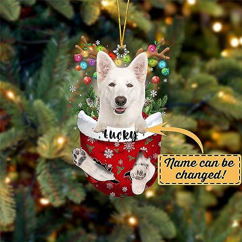 White German Shepherd Dog Christmas Ornament