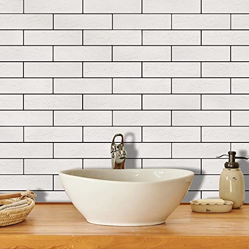 100 Old Town White Faux Brick Wall Tiles