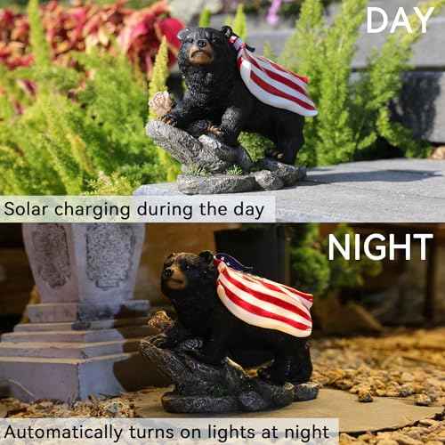 Bear Solar Lights Outdoor Statue