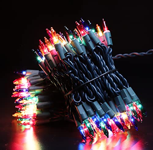 Green Wire Multicolor 300 Incandescent Bulb Mini String Lights for Indoor Christmas Tree Garland Birthday Wedding Party Festival Decoration (300 Count)