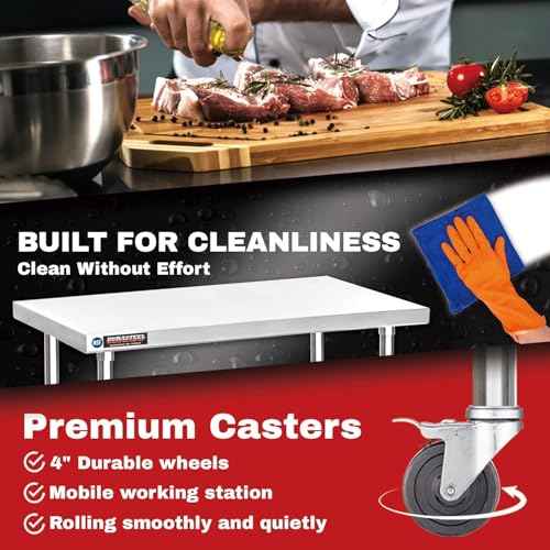 24x12 NSF Stainless Steel Cart Work Table
