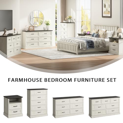 Farmhouse 6 Drawer Dresser for Bedroom