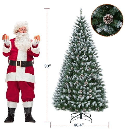 7.5FT Pre Lit Artificial Christmas Tree with White Lights