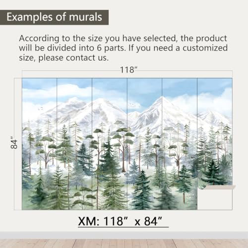 Watercolor Jungle Nursery Peel and Stick Wallpaper Woodland Mural