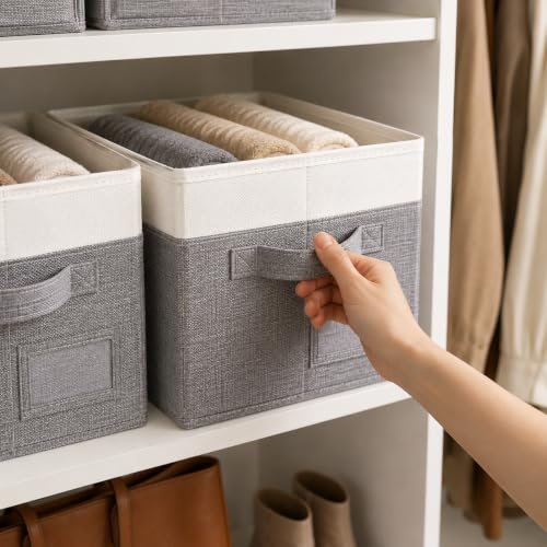 Closet Shelf Baskets with Label (3 Count)