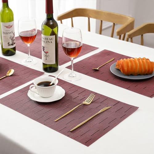 Burgundy Placemats Set of 8 (8 Count)