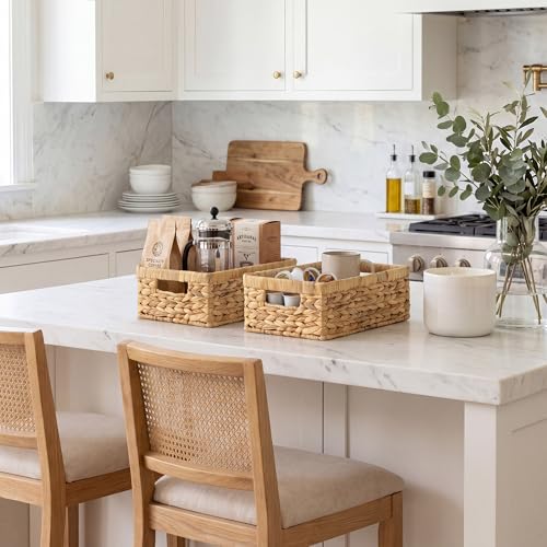Wicker Storage Baskets for Shelves (2 Count)