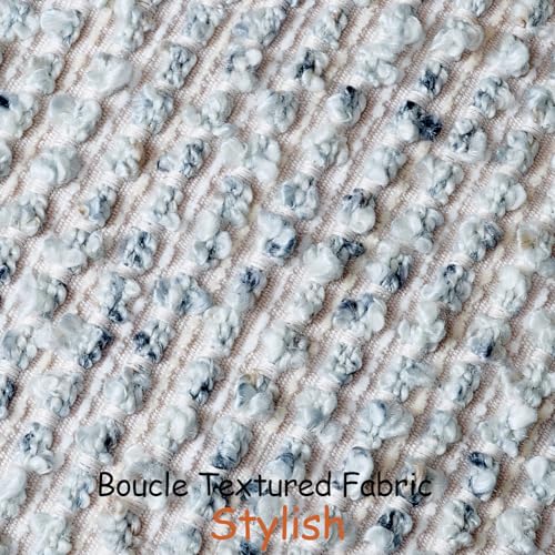 Striped Throw Pillow Covers 22x22 Set of 2 Blue Textured Boucle Chic Morden Boho Accent Farmhouse Square Decorative Couch Pillow Covers for Home Decor Bed Sofa Living Room (2 Count)