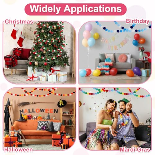 26Ft Pom Pom Garland Decorations