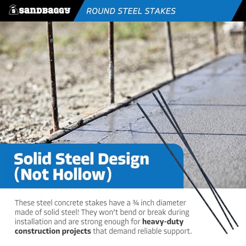60 Inch Round Steel Concrete Form Stakes with Nail Holes