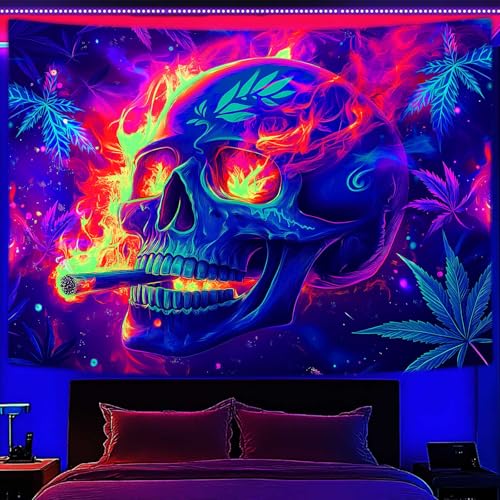 Blacklight Skeleton Tapestry