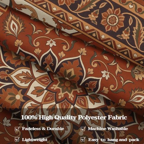 Boho Floral Tapestry Wall Hanging Hippie Indian Bohemian Mandala Tapestry Aesthetic Flower Medallion Red Small Tapestries for Mural Bedroom Living Room Dorm Decor 60 x 44 Inch