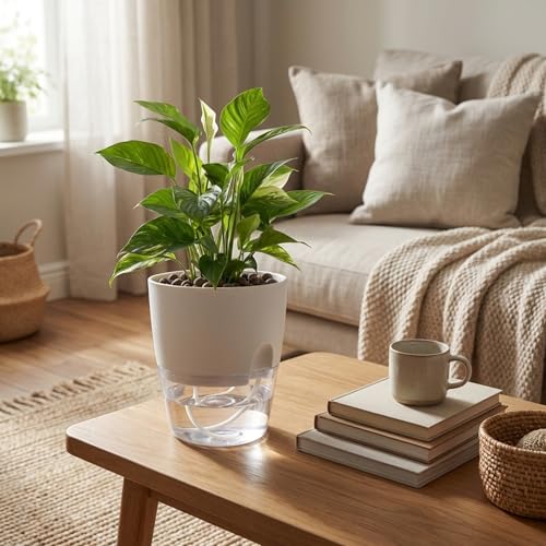 6 Inch Self Watering Pots for Indoor Plants African Violet Pots (3 Count)