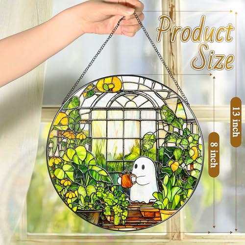 8'' Halloween Ghost Greenhouse Sun Catcher Ornament