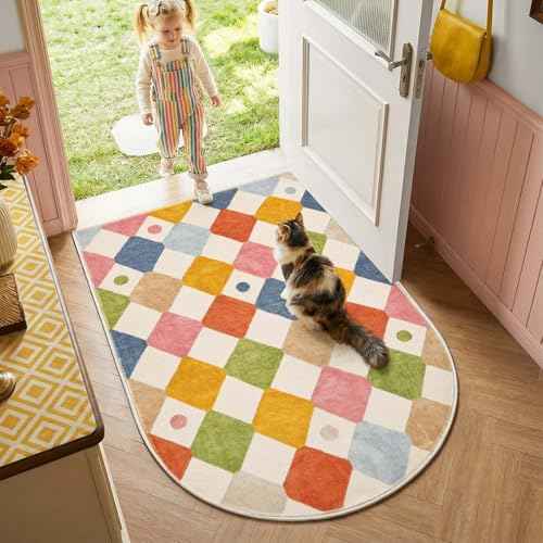 3x5 Washable Kids Rug Colorful Nursery Study Corner Arch Chair Mat (72 Sq Ft)
