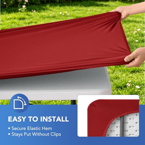 Fitted Tablecloth for 8 Foot Rectangle Tables (6 Count)