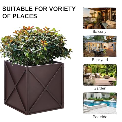 Large Metal Planter Box 17”x 17”x 18”