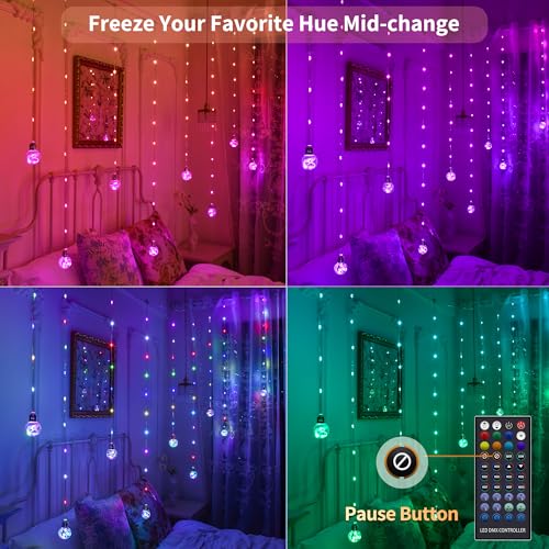 Color Changing Wishing Ball Curtain Lights