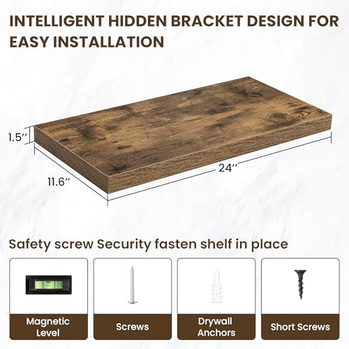 24 Inch Floating Shelves (2 Count)
