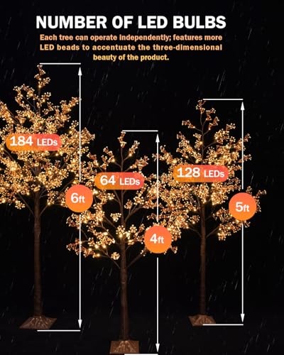 6ft Lighted Baby's Breath Tree with 184 Warm White LED Lights