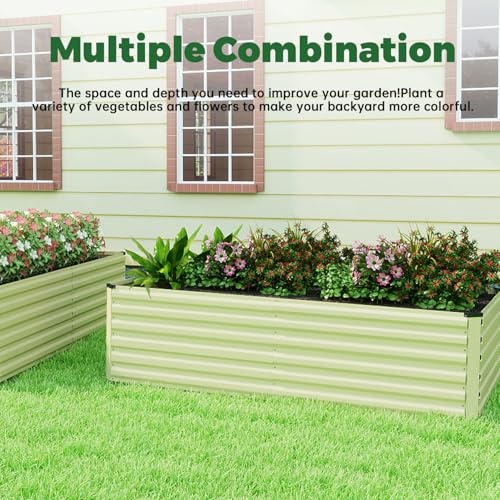 6x3x2ft Outdoor Metal Raised Garden Bed (2 Count)