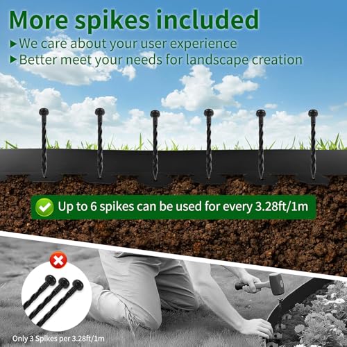 Landscape Edging 2in Garden Edging Borders No Dig 40ft (40 Foot)