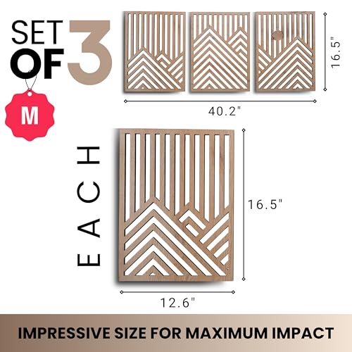 Modern Wooden Wall Sculptures (3 Count)