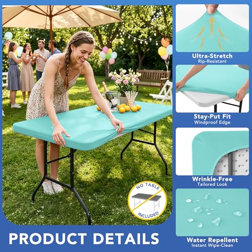 Fitted Tablecloth for 8 Foot Rectangle Tables (6 Count)