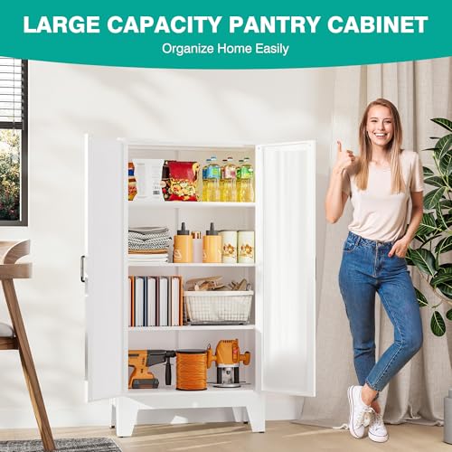 Metal Storage Cabinet with 2 Doors and 3 Shelves