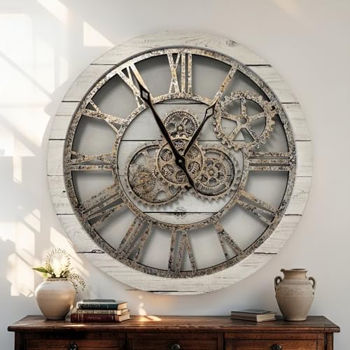 The Gears Clock The Original Real Moving Gear Wall Clock Vintage Industrial Oversized Rustic Farmhouse