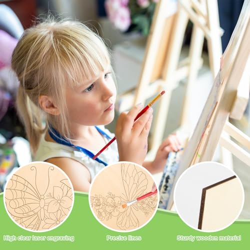 10 Pieces Large Spring Butterfly Unfinished Wood Crafts to Paint for Adults