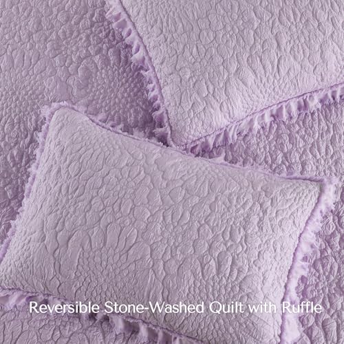 Lavender Ruffled Quilt King Size