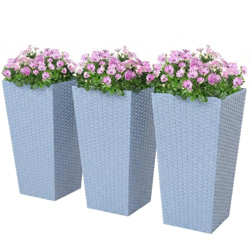 24 in Taper Tall Planters for Outdoor Plants Set of 3 (3 Count)