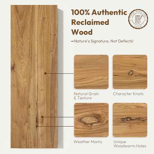 Elm Wood Floating Shelf 48x8” Set of 1