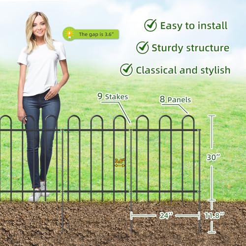 30” x 16’ Outdoor Metal Garden Fence (2880 sq inches .)