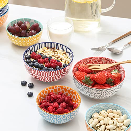 Ceramic Cereal Bowls Set of 6 (6 Count)