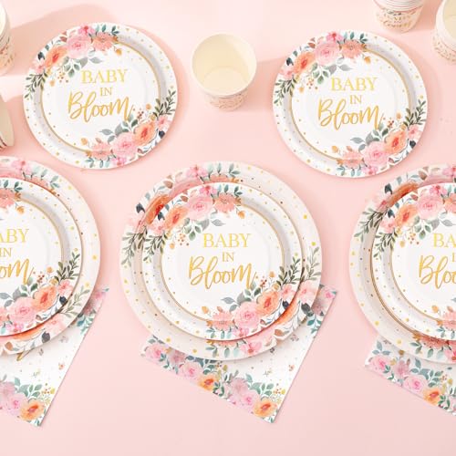 169 Pcs Baby in Bloom Baby Shower Decorations for Girl (169 Count)