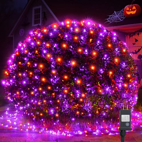 Halloween Lights Outdoor 360LED 11.5ft x 6.9ft Halloween Net Lights with 8 Modes