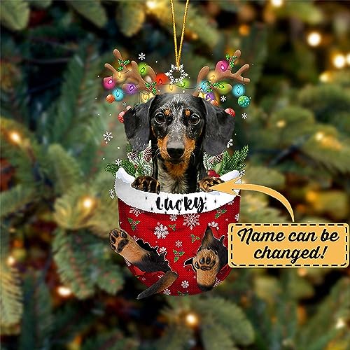 Dapple Dachshund Dog Christmas Ornament