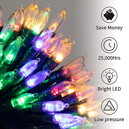 200 LED Christmas String Lights Outdoor 75 Ft. 9 Modes with Remote Timer Dimmer Extendable Mini Fairy Lights Plug in for Indoor Xmas Trees Wedding Decor