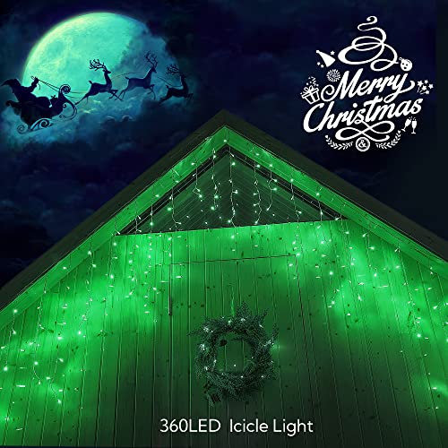 Green Christmas Icicle Lights