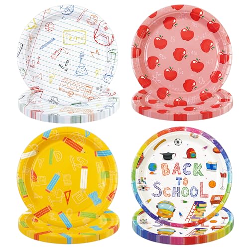 48PCS Back to School 7inch Paper Plates Disposable Party Supplies Tableware (48 Count)