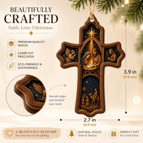 Nativity Cross Christmas Ornament 2026