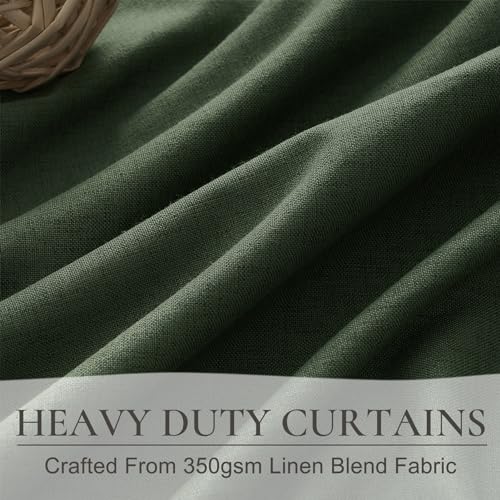 Olive Green Bedroom Curtains 84 Inch Length 2 Panels Set Burg (2 Count)