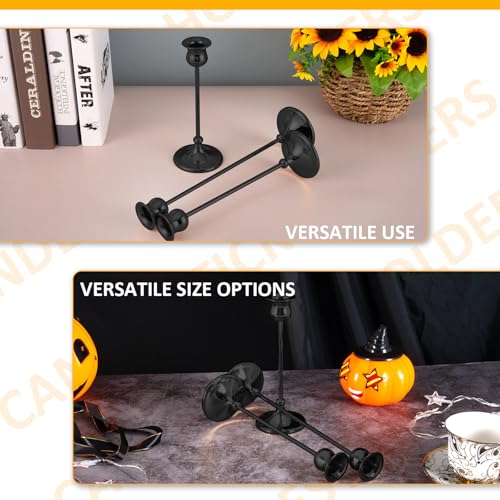 Taper Candle Holder Tall Vintage Metal Candlestick Holders Candle Stick Candelabra for Halloween Thanksgiving Christmas Holiday Wedding (6 Count)