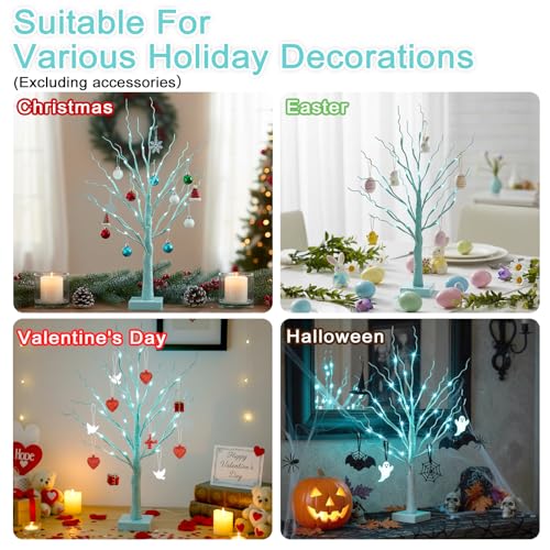 Blue Green Trees Decor for Home (2 Count)