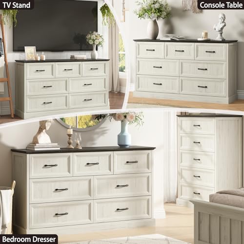Farmhouse 7 Drawer Dresser for Bedroom