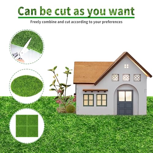 12 Pcs 6 X 6 Inch Fake Grass Decor for Crafts (12 Count)