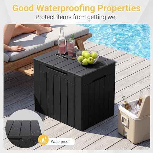 33 Gallon Resin Deck Box All Weather Outdoor Storage Boxes