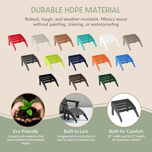 Outdoor Patio Adirondack Ottoman Foot Rest